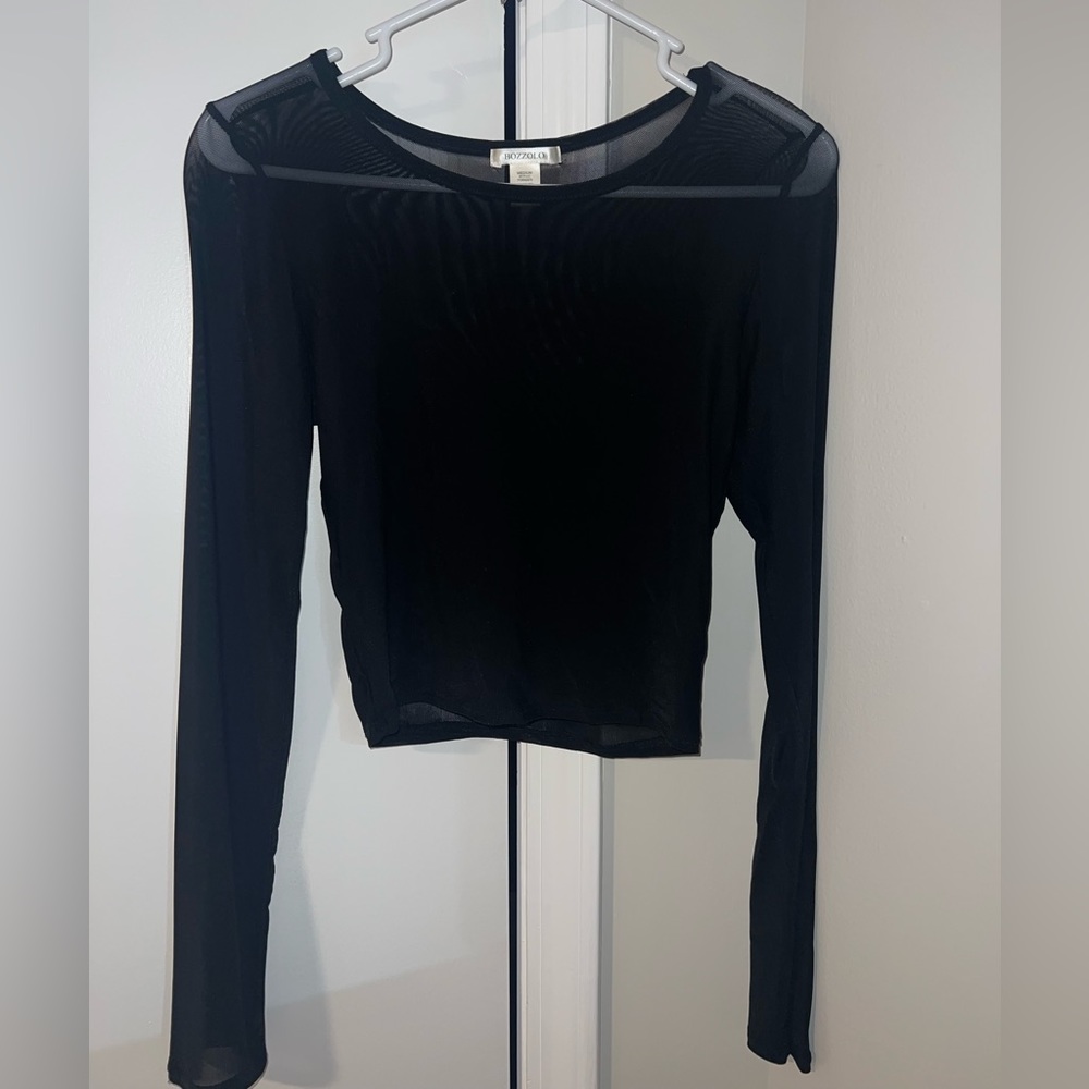 Black Mesh Long Sleeve
